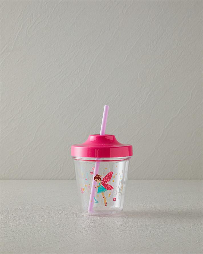 Fairy Tritan Çocuk Pipetli Şişe Pembe