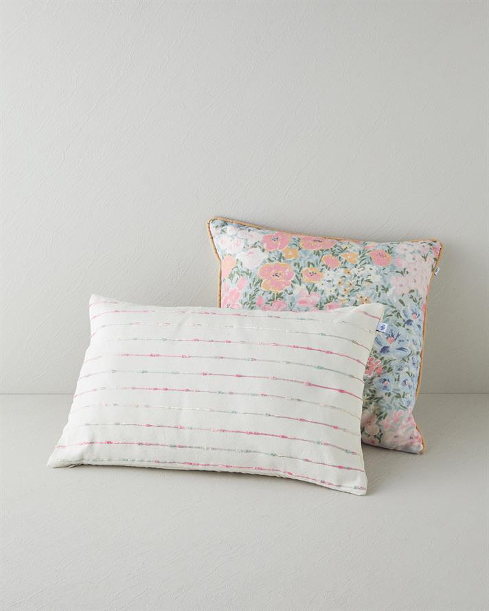 Fancy Dekoratif Kırlent 35x55 cm Pembe - Yeşil