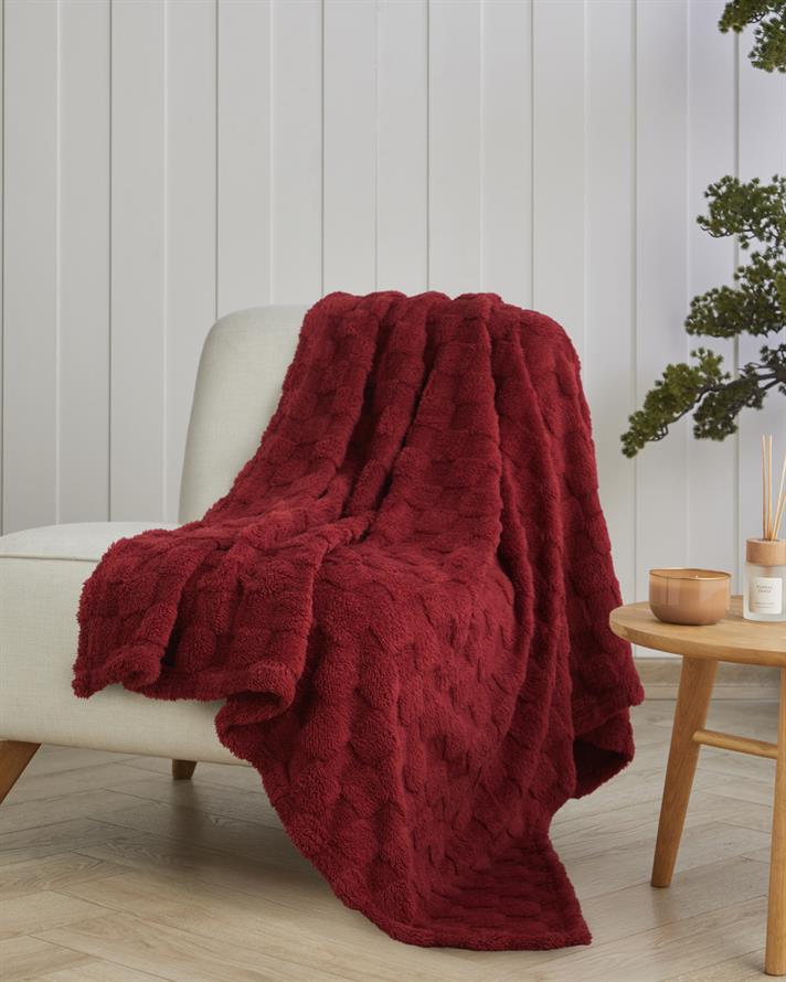 Fancy  Square Koltuk Şalı 120x160 cm Bordo