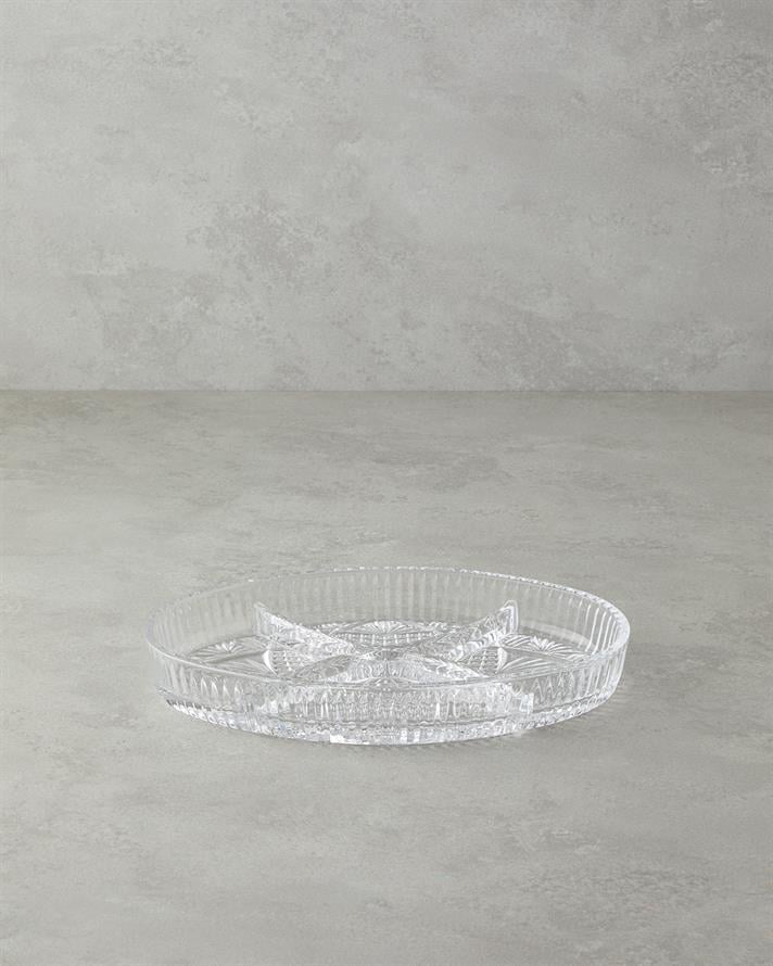 Fecta Cam 4 Bölmeli Çerezlik 28x18 cm Şeffaf