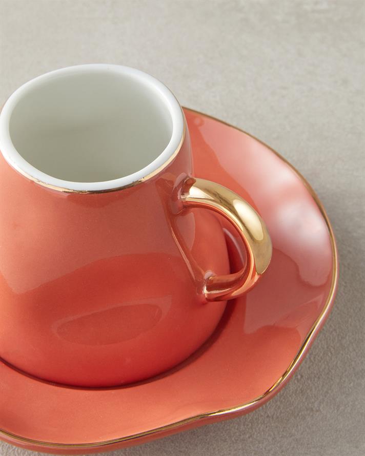 Felix New Bone China Kahve Fincan Takımı 4 Parça 2 KişilikTerracotta
