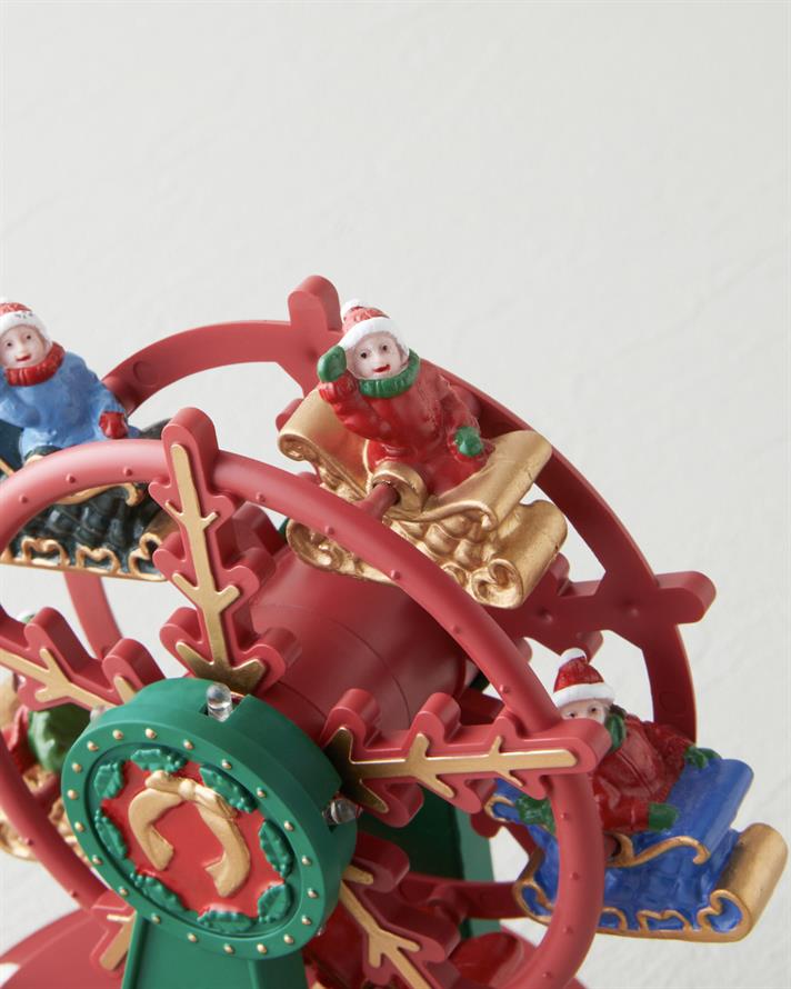 Ferris Wheel Müzik Kutusu 13x13x18.5 cm Kırmızı - Yeşil