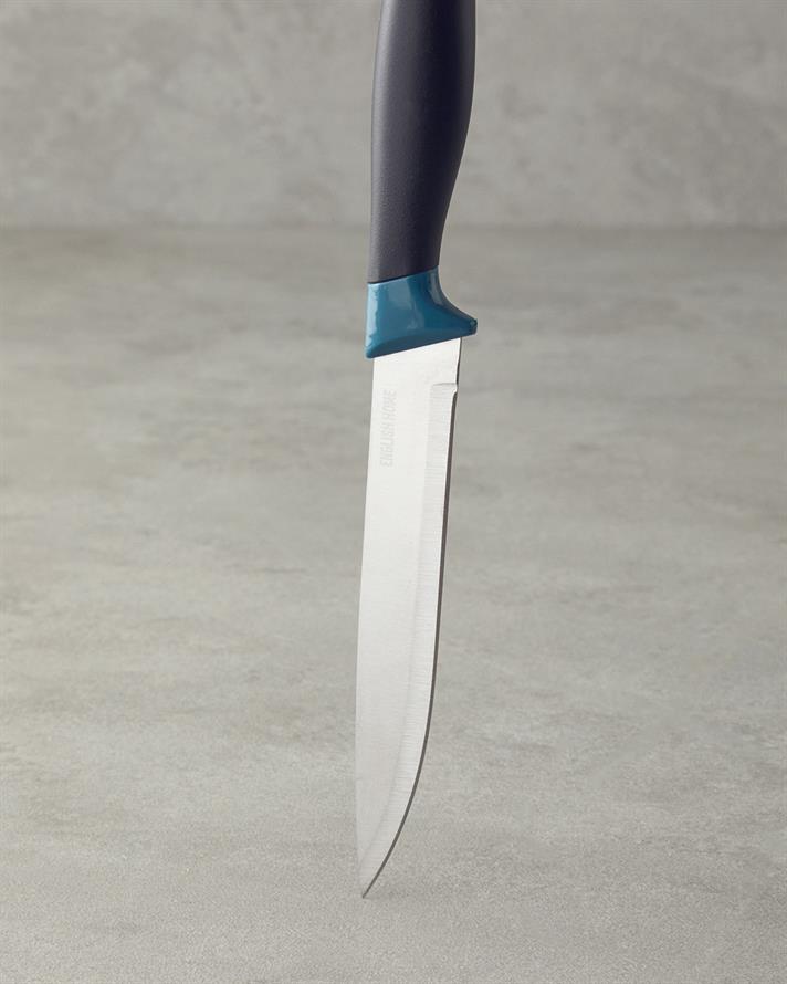 Fiera Paslanmaz Çelik 5 Parça Bloklu Bıçak Seti 9-12-19-19-19 cm Mavi