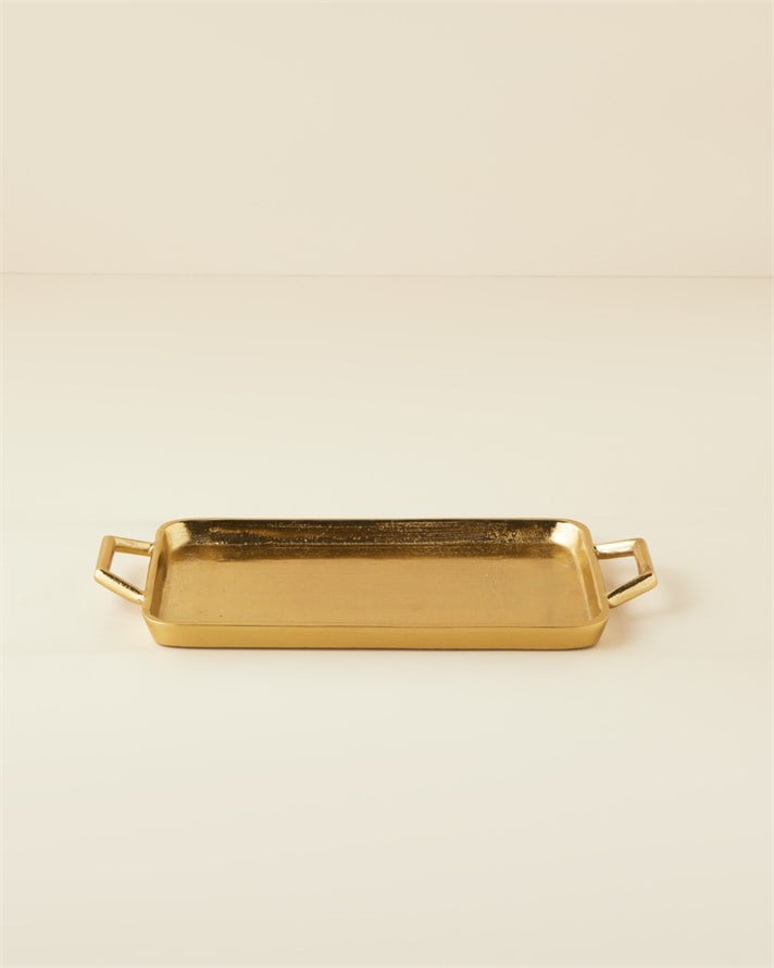 Fiore Alüminyum Dekoratif Tepsi 36x15 cm Gold