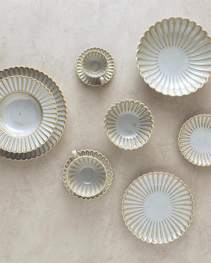 Fiore New Bone China 4 Parça 2 Kişilik Çay Fincanı Takımı Gri