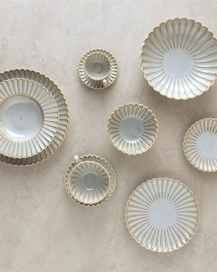 Fiore New Bone China Pasta Tabağı Gri