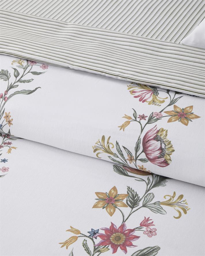 Fioreline Dijital Baskılı Kolay Ütülenir  Tek Kişilik Çarşaflı Nevresim Takımı 160x220 cm Yeşil-Sarı