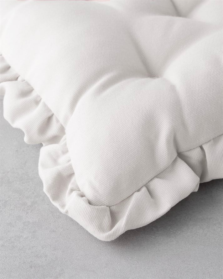 Fırfırlı Sandalye Minderi 40x40 cm Bej