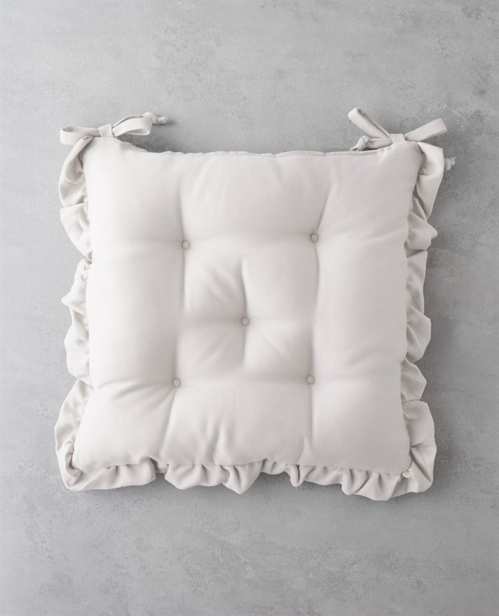 Fırfırlı Sandalye Minderi 40x40 cm Bej