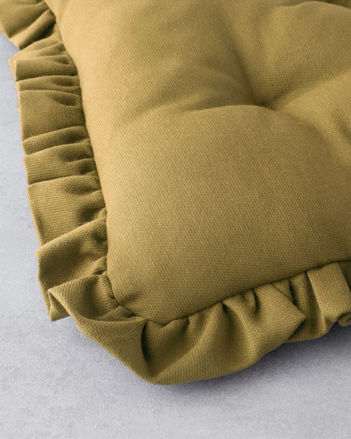 Fırfırlı Sandalye Minderi 40x40 cm Hardal