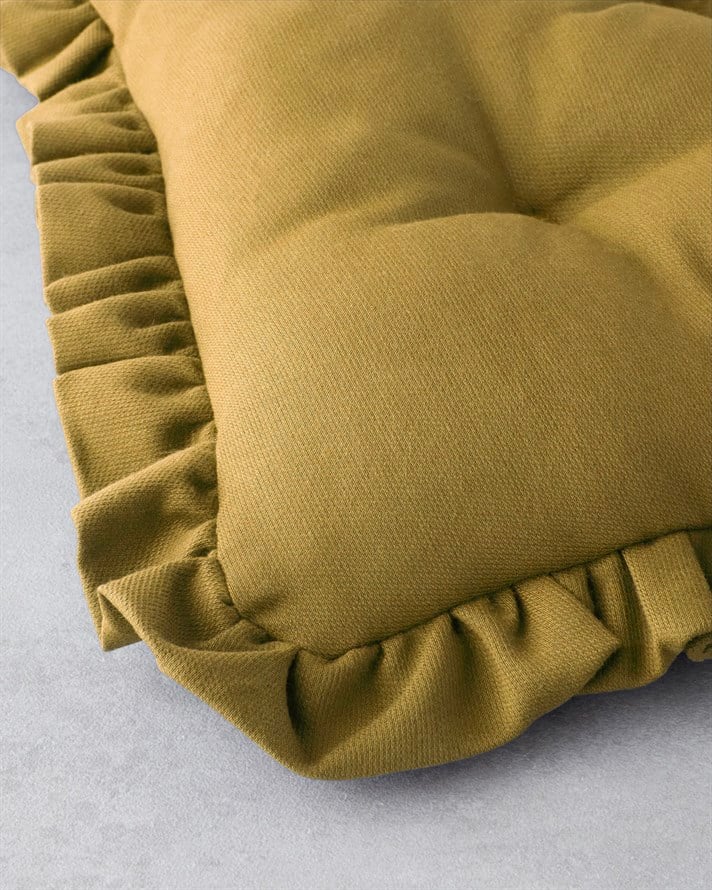 Fırfırlı Sandalye Minderi 40x40 cm Hardal