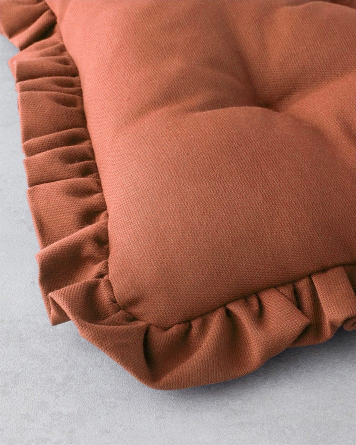 Fırfırlı Sandalye Minderi 40x40 cm Kiremit