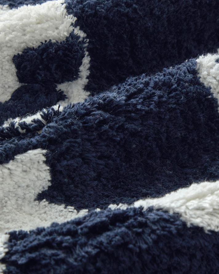 Fishbone Pamuklu Banyo Paspası Lacivert-Beyaz