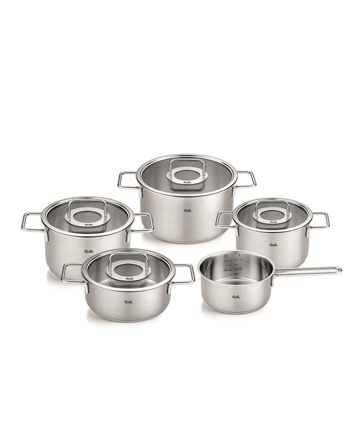 Fissler Pure Collection Paslanmaz Çelik 9 Parça Tencere Seti 16-16-20-20-24 cm Silver