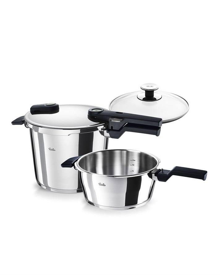 Fissler Vitaquick Elemental Paslanmaz Çelik 2li Düdüklü Tencere Seti 6 + 3,5 L
