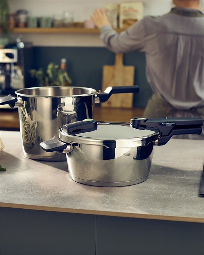 Fissler Vitaquick Elemental Paslanmaz Çelik 2li Düdüklü Tencere Seti 6 + 3,5 L