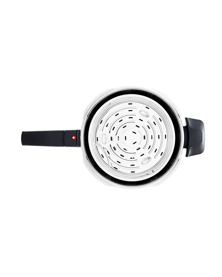 Fissler Vitaquick Premium Ek Cam Kapak + Buharda Pişirme Aparatlı Düdüklü Tencere Seti 6 + 3,5 L