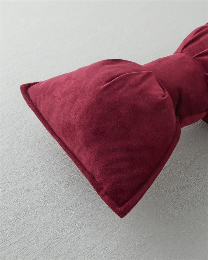 Fiyonklu Dekoratif Kırlent Bordo