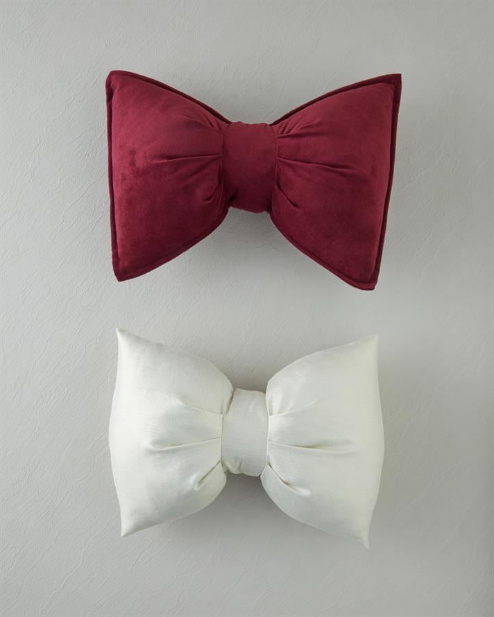 Fiyonklu Dekoratif Kırlent 44x29 cm Bordo