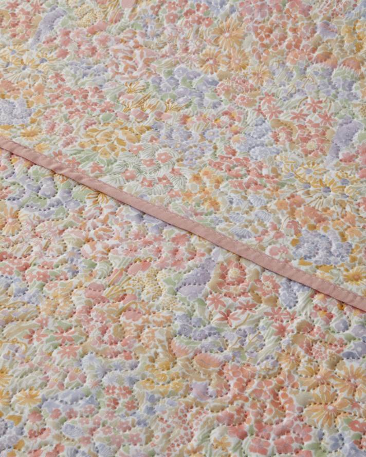 Fleur Multicolore King Size Çok Amaçlı Örtü 220x240 cm Yavruağzı