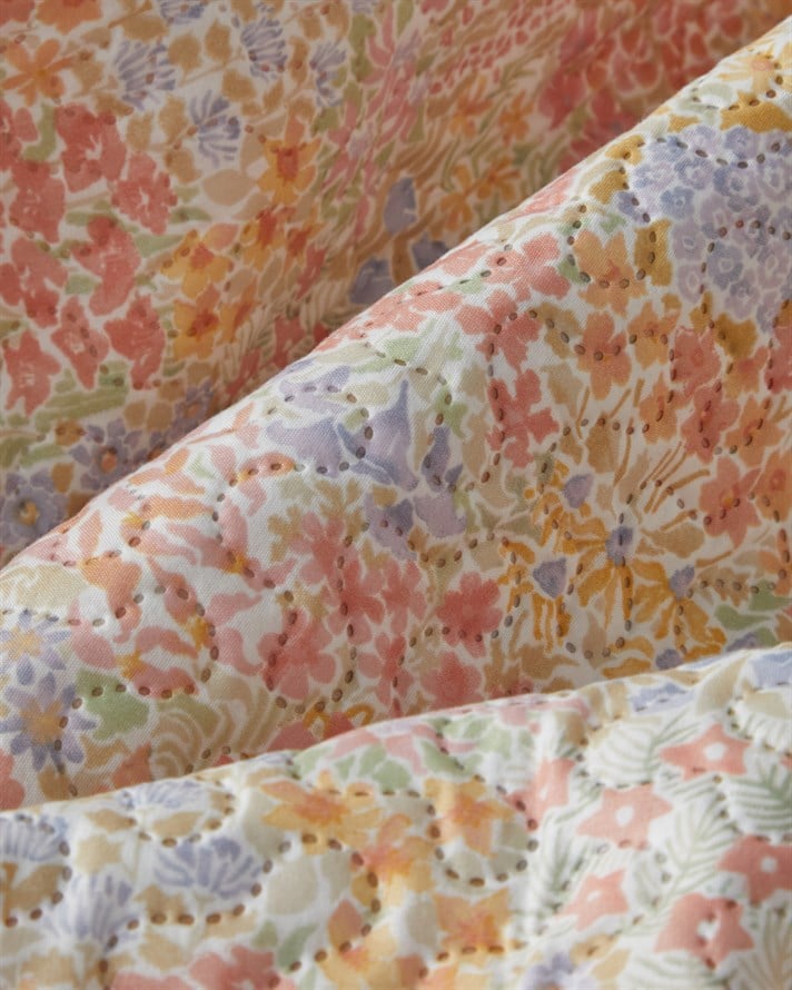 Fleur Multicolore King Size Çok Amaçlı Örtü 220x240 cm Yavruağzı
