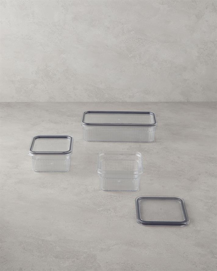 Fleur 3lü Mutfak Düzenleyici 850 ml – 850 ml – 1,80 L Şeffaf