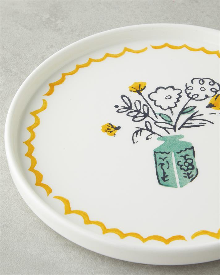 Floe Seramik 4lü Pasta Tabağı 20 cm Renkli