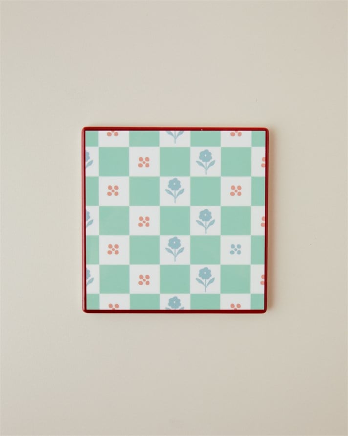 Flora Blocks Seramik Bardak Altlığı 11 cm Yeşil