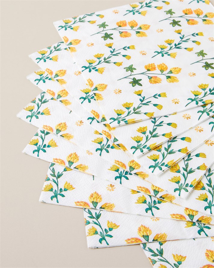 Flora Muse Kağıt 20li Kağıt Peçete 33x33 cm Sarı