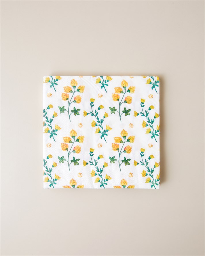 Flora Muse Kağıt 20li Kağıt Peçete 33x33 cm Sarı