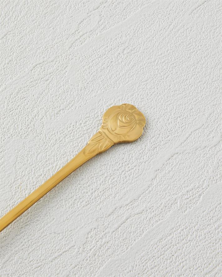 Flora Paslanmaz Çelik Kokteyl Çatalı 4 Parça Gold