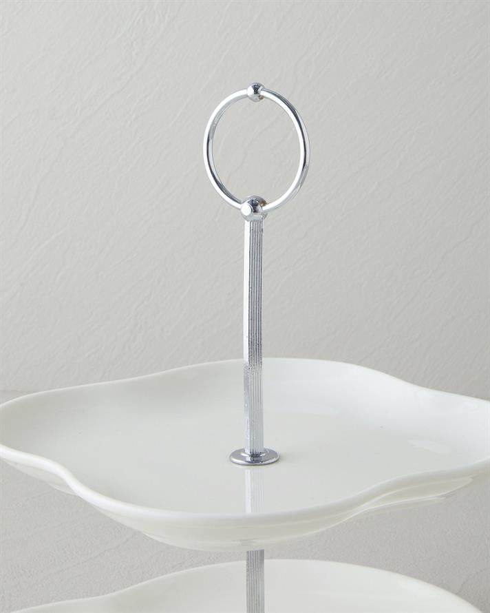 Flora Porselen Pasta Seti 9 parça 6 kişilik Beyaz