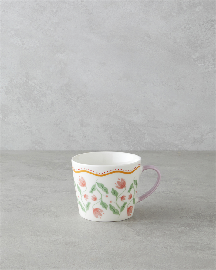 Floral Bliss New Bone China Kupa 450 ml Renkli