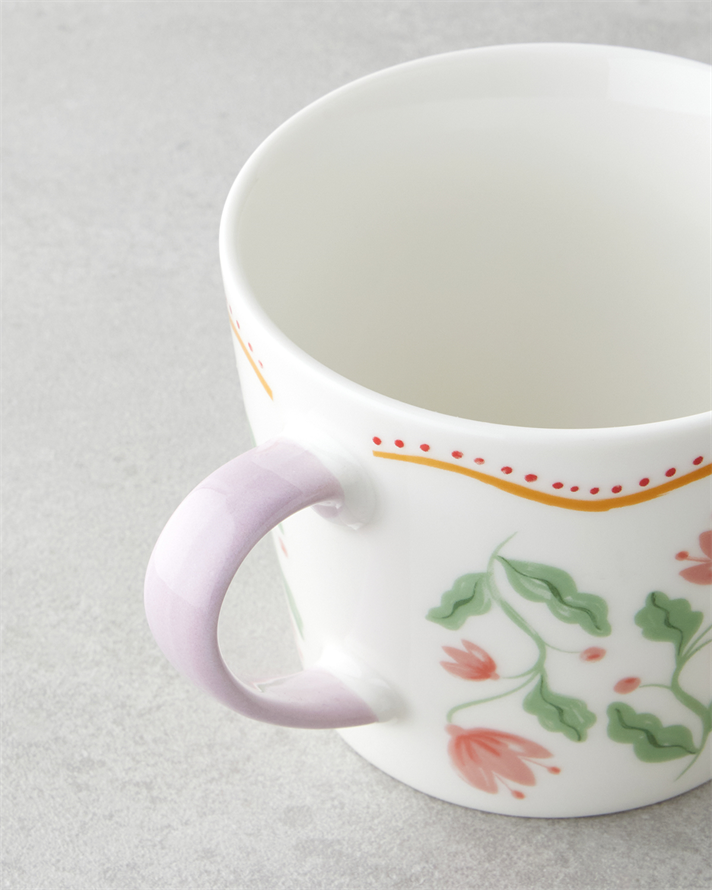 Floral Bliss New Bone China Kupa 450 ml Renkli