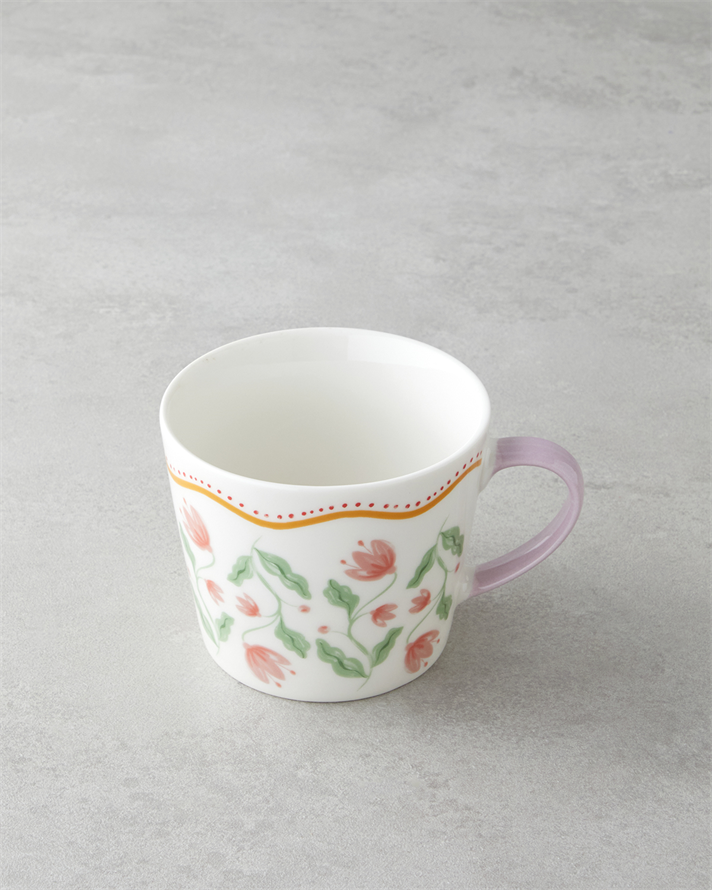 Floral Bliss New Bone China Kupa 450 ml Renkli