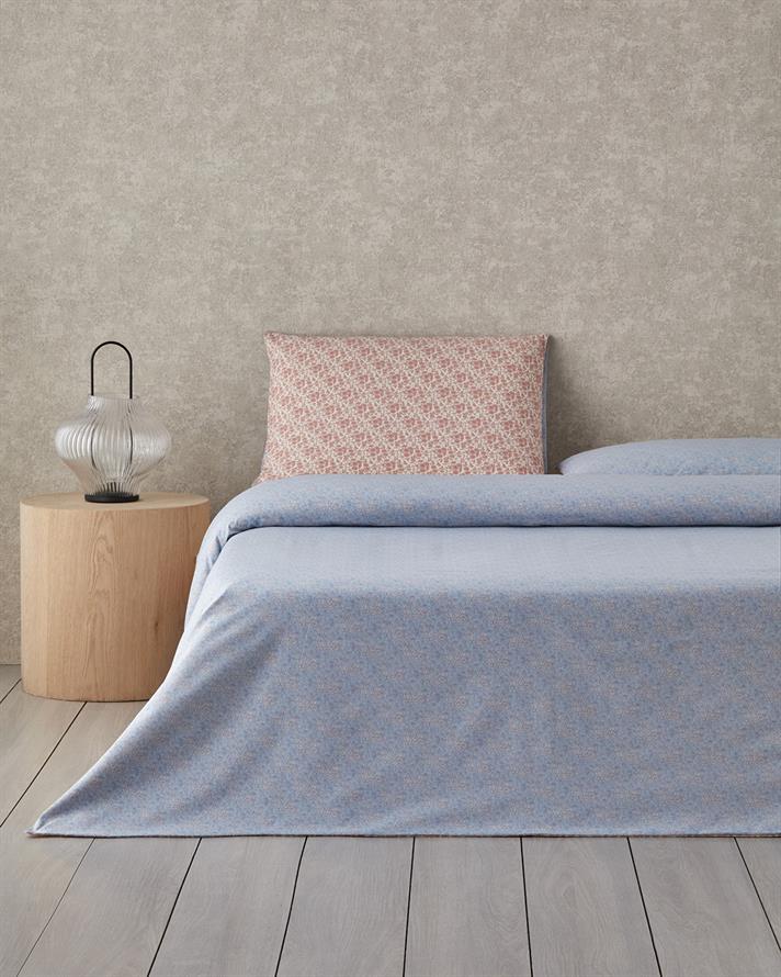 Floral Breeze Kolay Ütülenir Tek Kişilik Çarşaflı Nevresim Takımı 160x220 cm Pembe - Mavi
