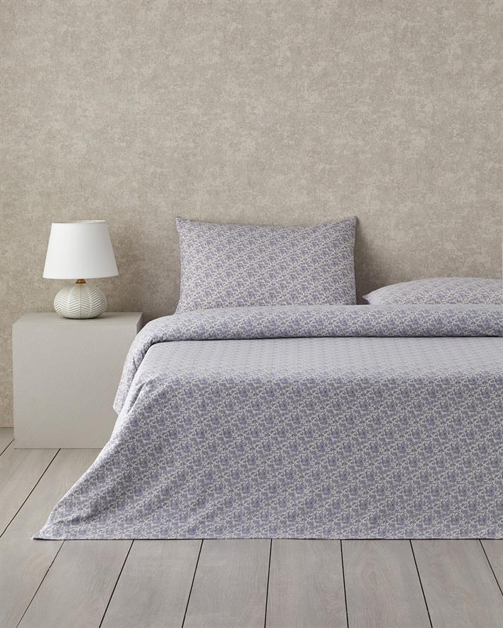 Floral Breeze Kolay Ütülenir Tek Kişilik Çarşaflı Nevresim Takımı 160x220 cm Mor