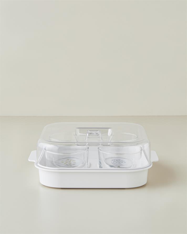 Floral Garden Melamin 4lü Kahvaltılık 24,5x21,5 cm Renkli