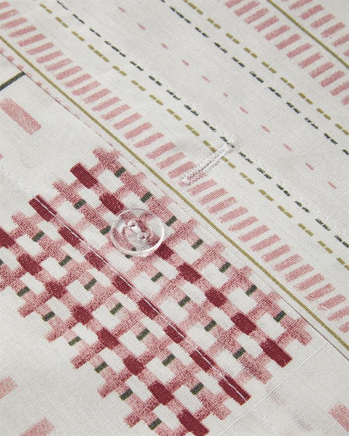 Floral Grid Pamuklu Tek Kişilik Nevresim Seti Gül Kurusu