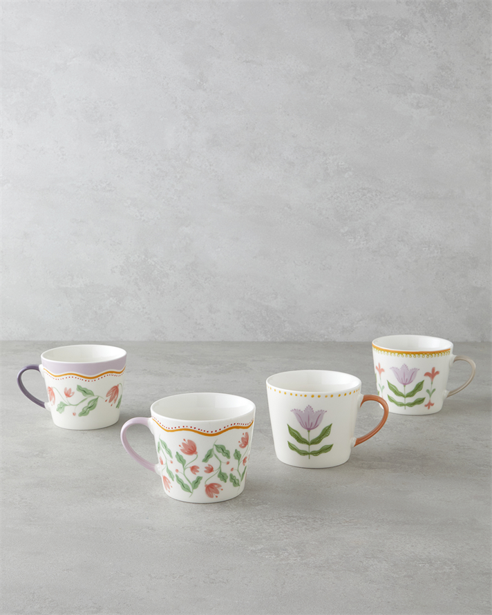 Floral Heaven New Bone China Kupa 450 ml Renkli