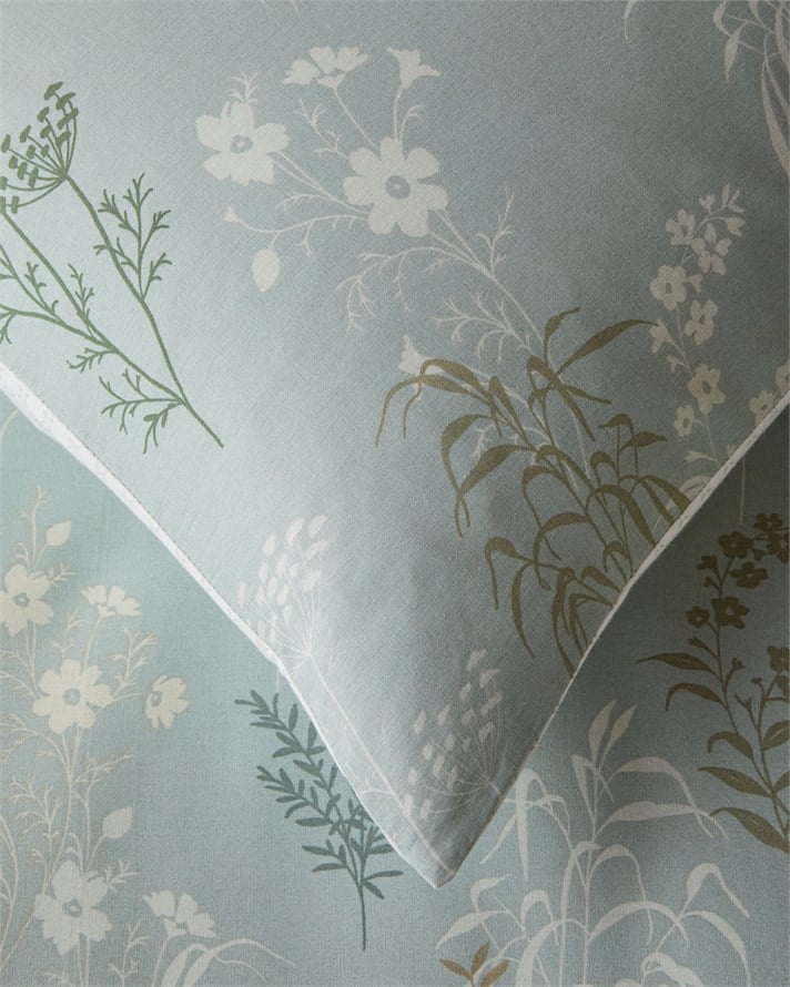 Floral Hush Pamuk Tek Kişilik Çarşaflı Nevresim Takımı 160x220 cm Yeşil