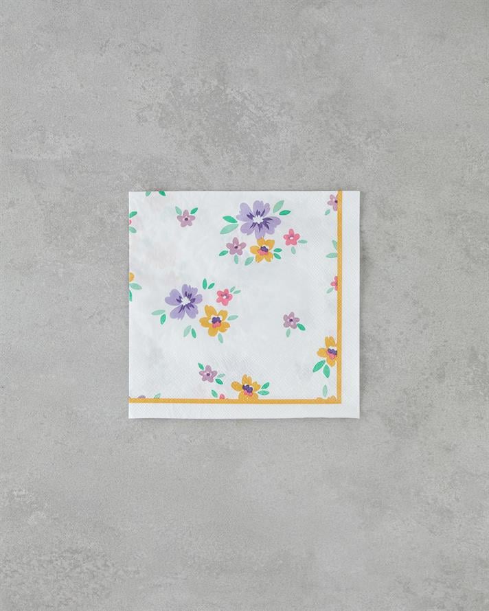 Floral 20li Kağıt Peçete 33x33 cm Beyaz