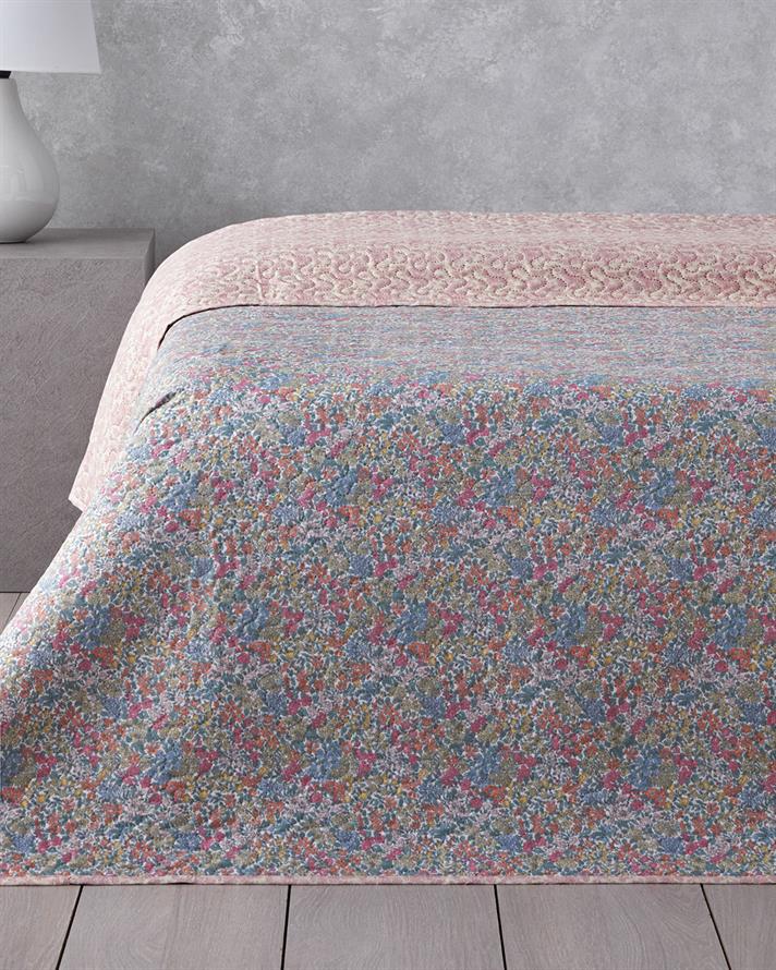Floral Serenade Çift Kişilik Çok Amaçlı Örtü 200x220 cm Mavi