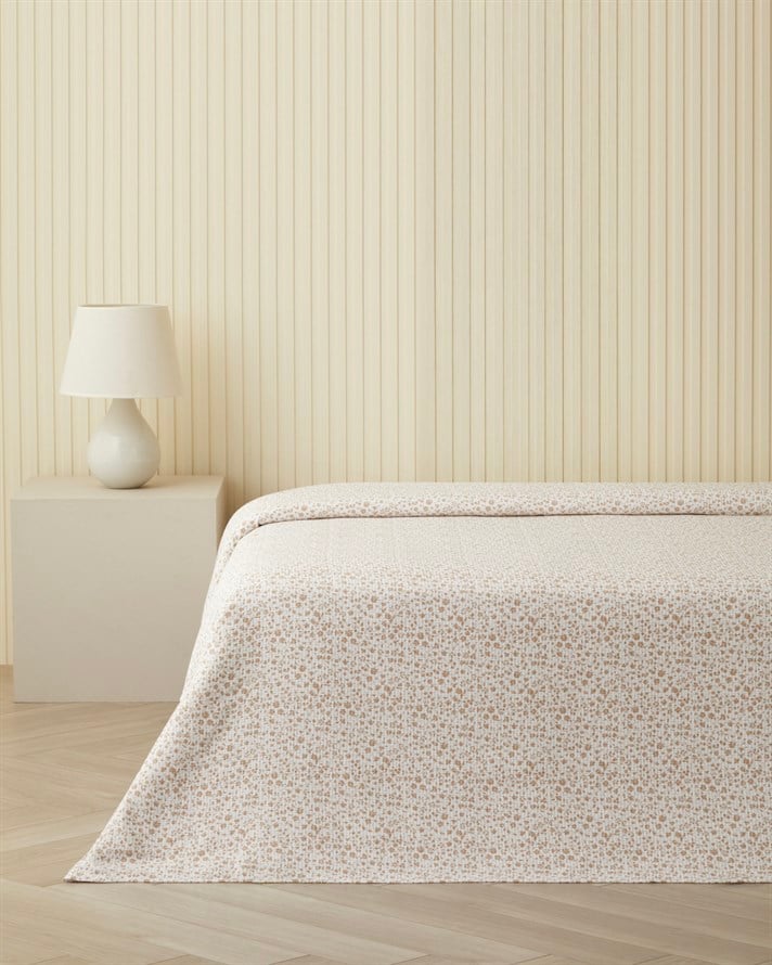 Floral Trail Çift Kişilik Pike 200x220 cm Bej