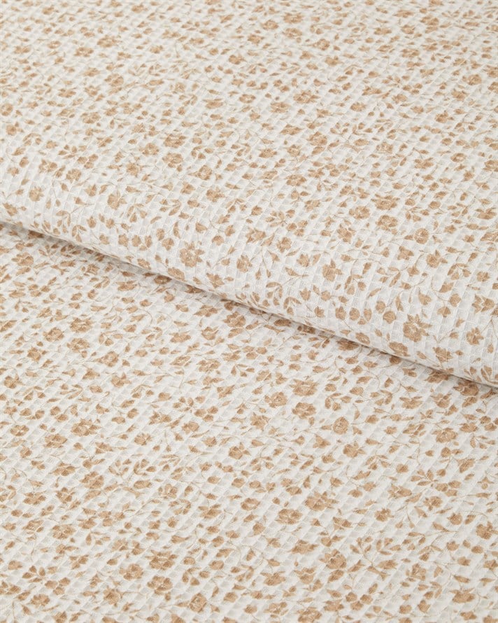 Floral Trail Tek Kişilik Pike 150x220 cm Bej