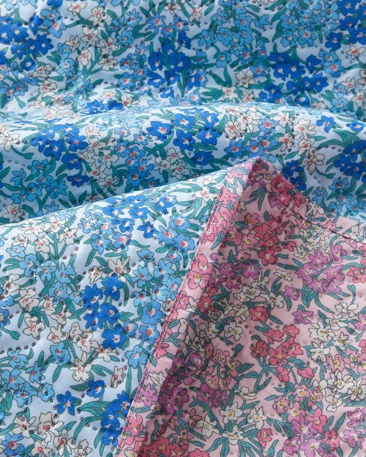 Floral Twilight King Size Çok Amaçlı Örtü 240x220 cm Mavi