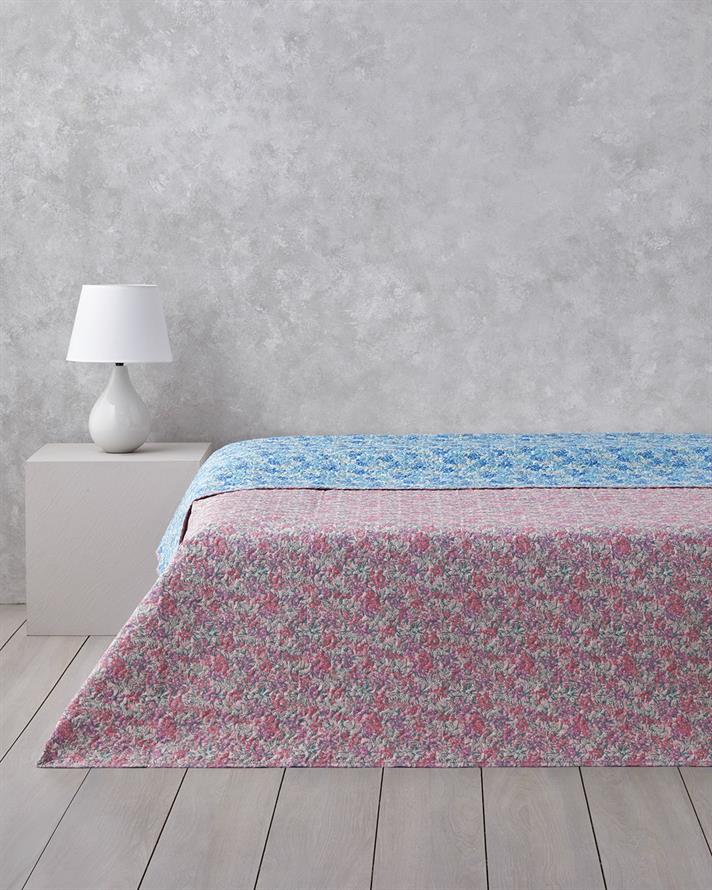 Floral Twilight Tek Kişilik Çok Amaçlı Örtü 160x220 cm Mavi