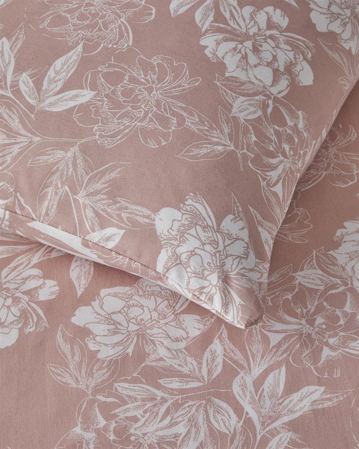 Floral Vine Kolay Ütülenir Tek Kişilik Çarşaflı Nevresim Takımı 160x220 cm Pembe