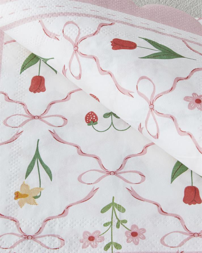Floral Whimsy Kağıt 20li Kağıt Peçete 32x32 cm Pembe