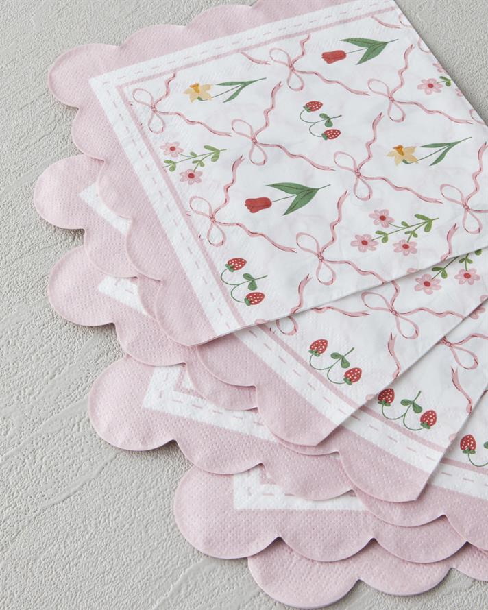 Floral Whimsy Kağıt 20li Kağıt Peçete 32x32 cm Pembe